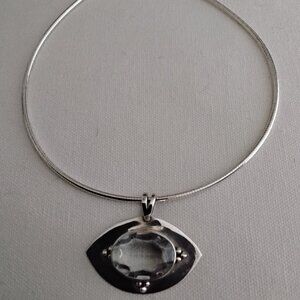 STERLING SILVER NECKLACE WITH BLUE STONE